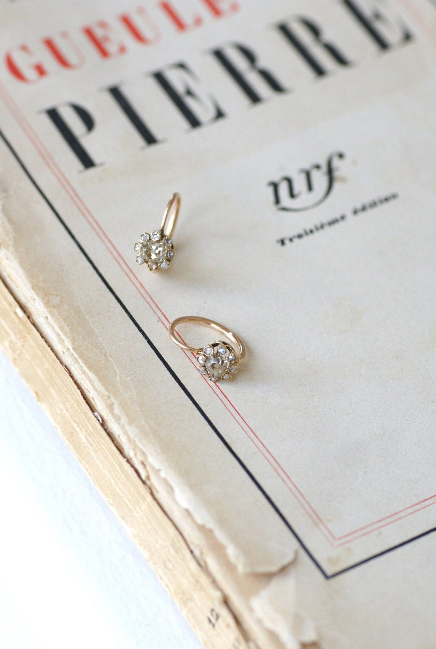 Antique diamond earrings 1.00 Ct - Galerie Pénélope