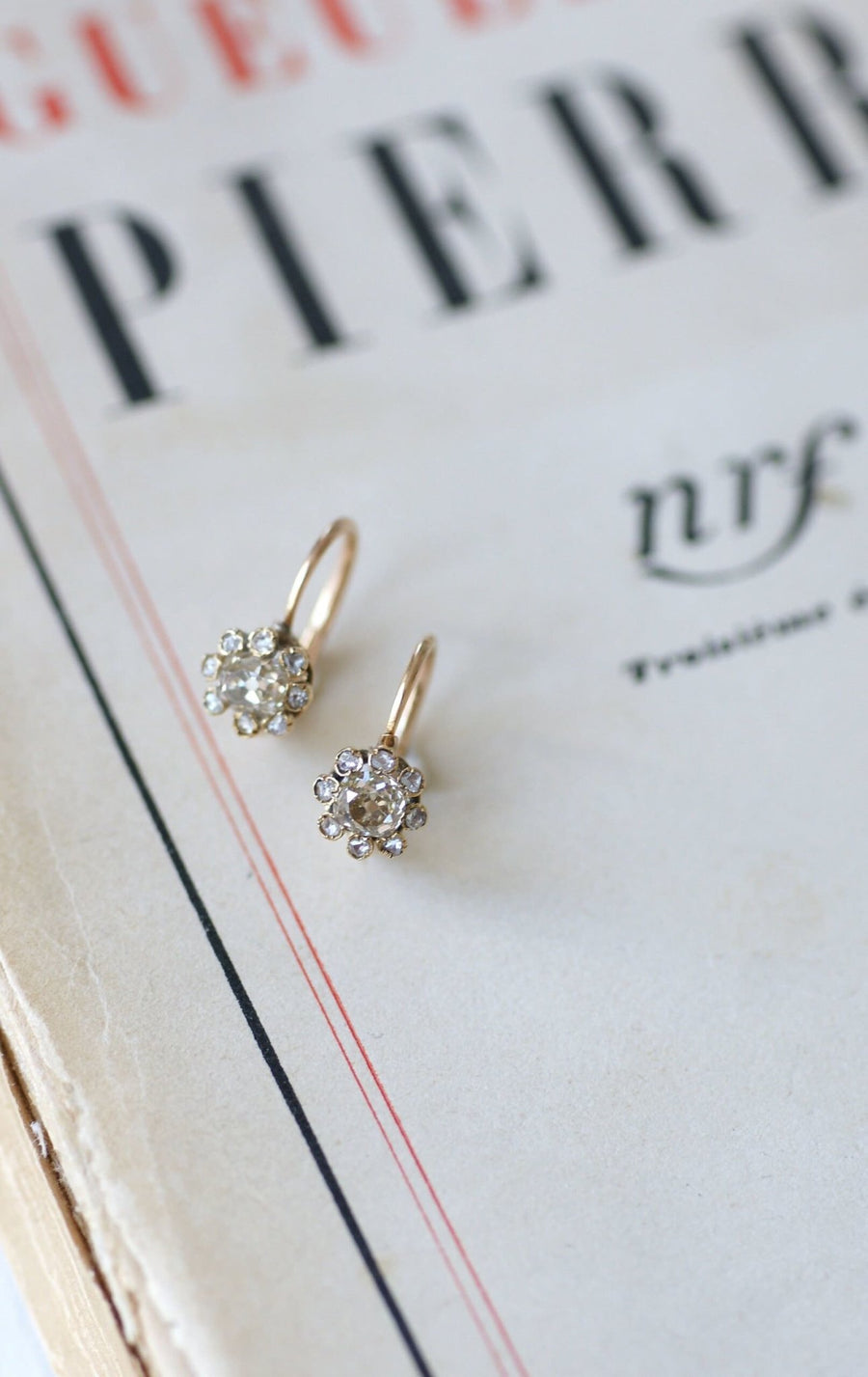 Antique diamond earrings 1.00 Ct - Galerie Pénélope