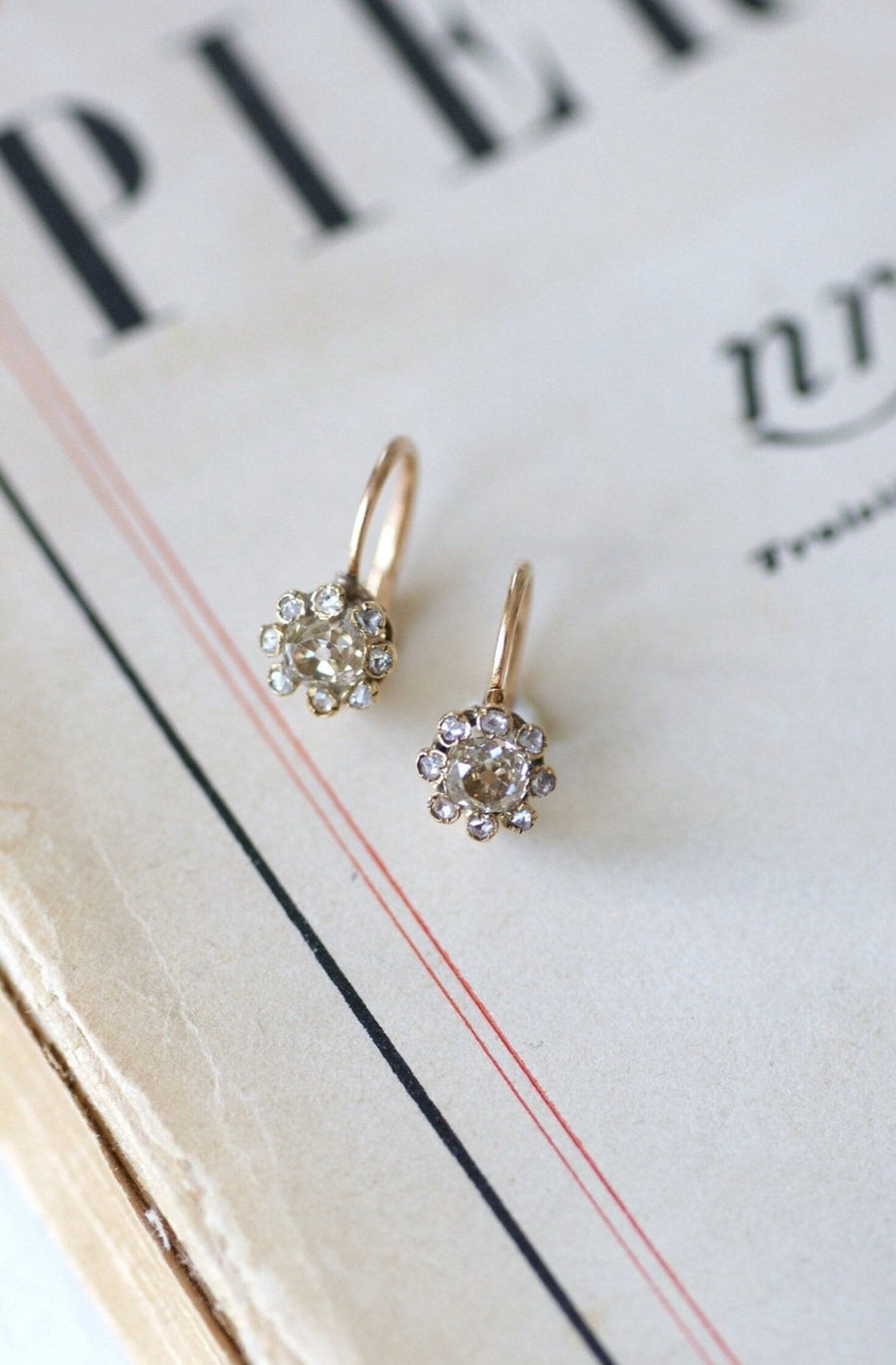 Antique diamond earrings 1.00 Ct - Galerie Pénélope