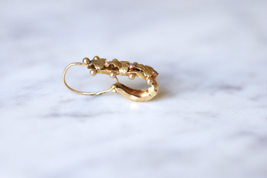 Antique gold and pearl earrings - Galerie Pénélope