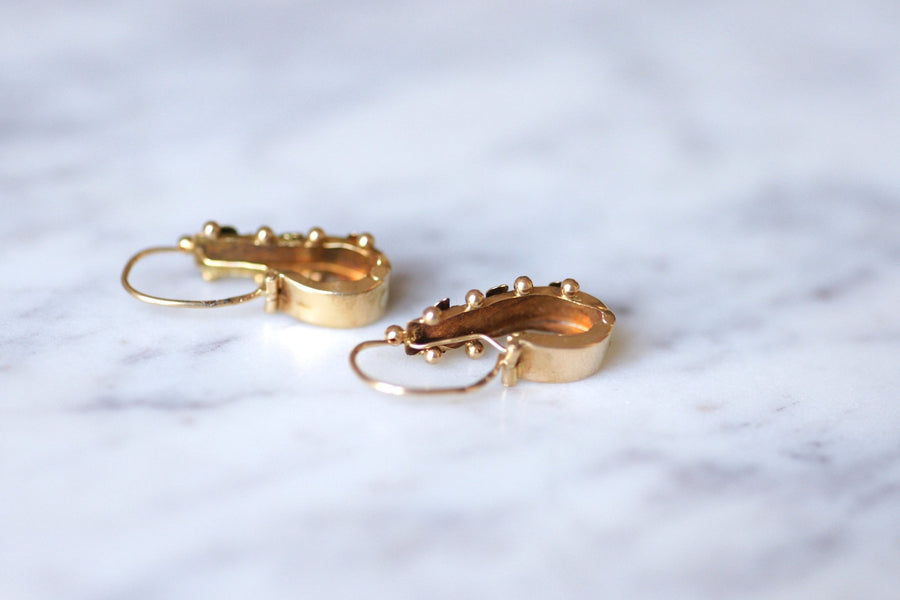 Antique gold and pearl earrings - Galerie Pénélope
