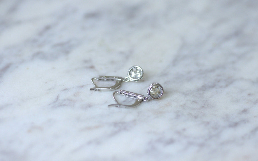 Art Deco white gold and diamond earrings - Penelope Gallery