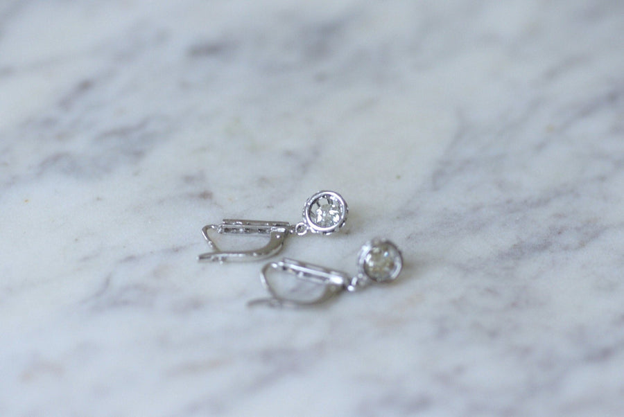 Art Deco white gold and diamond earrings - Penelope Gallery