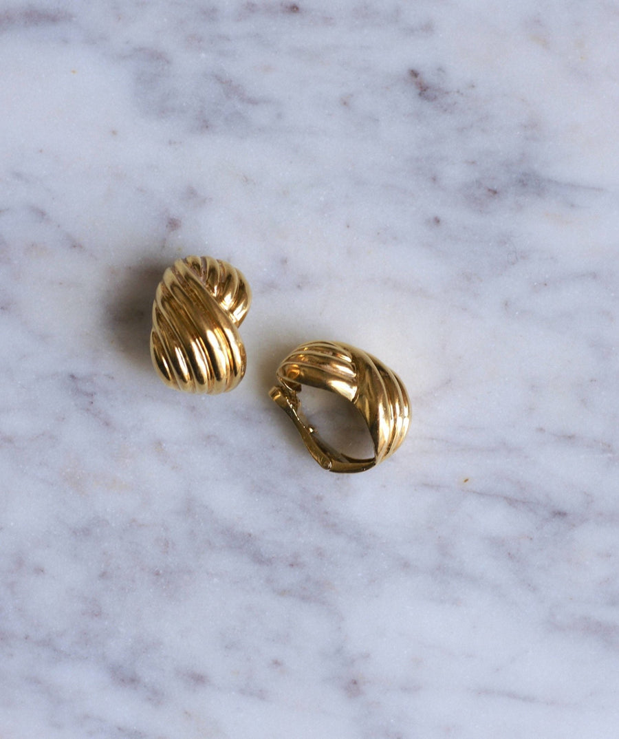 Gold Twisted Clip Earrings - Penelope Gallery