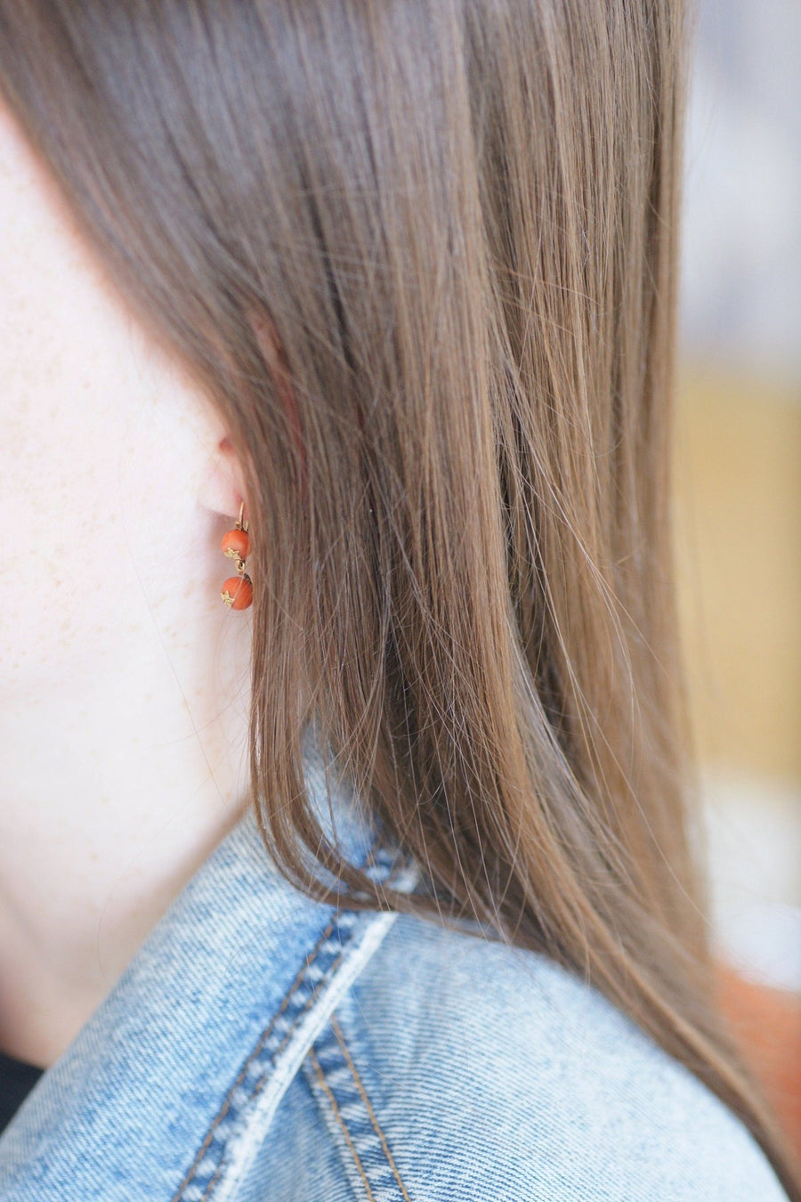 Antique coral earrings - Penelope Gallery