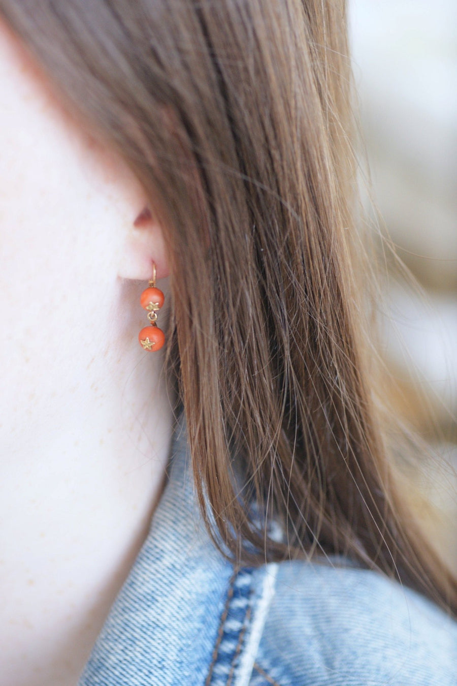 Antique coral earrings - Penelope Gallery