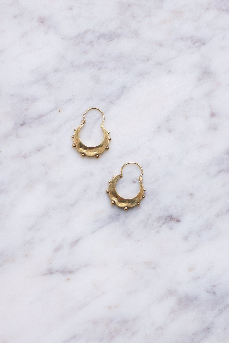 Antique gold creole earrings - Penelope Gallery