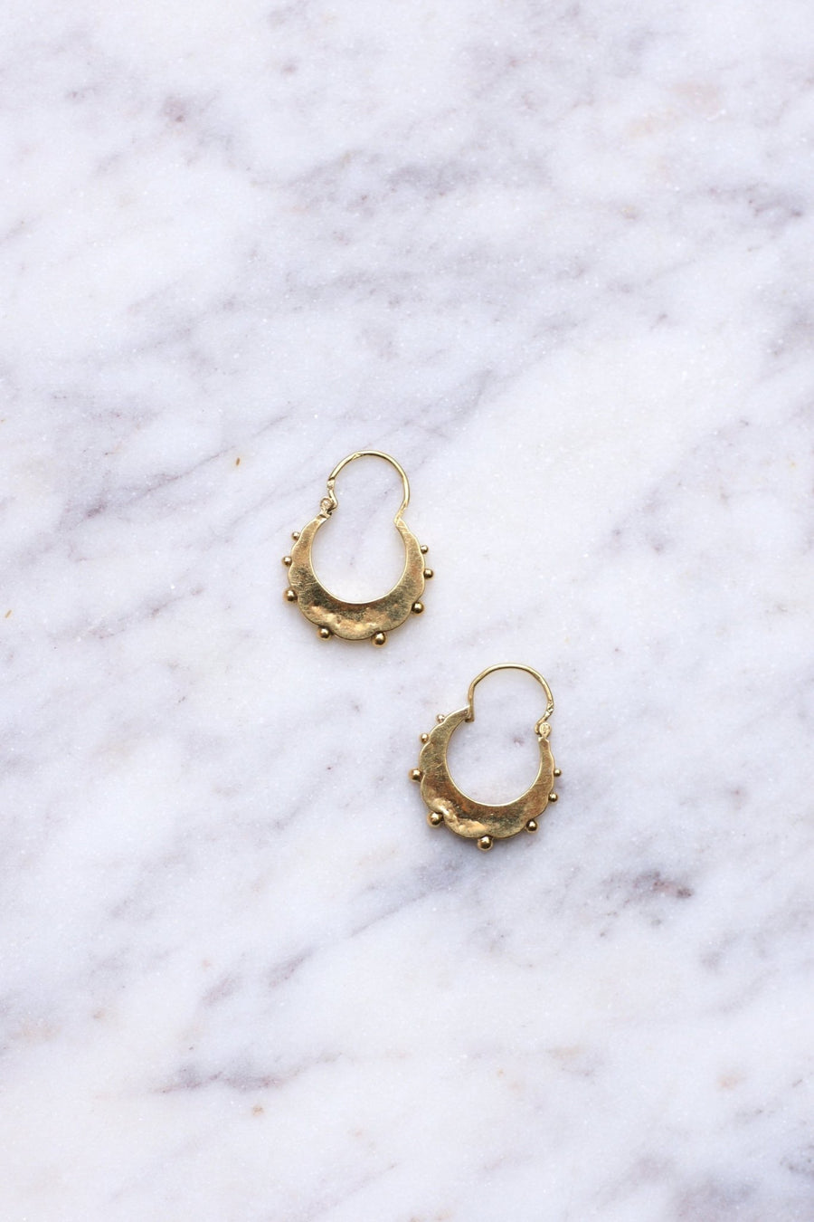 Antique gold creole earrings - Penelope Gallery