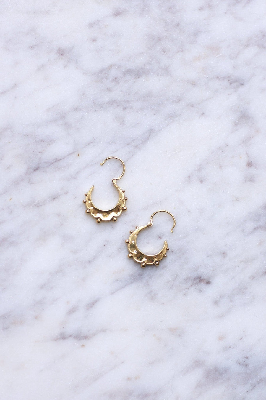 Antique gold creole earrings - Penelope Gallery