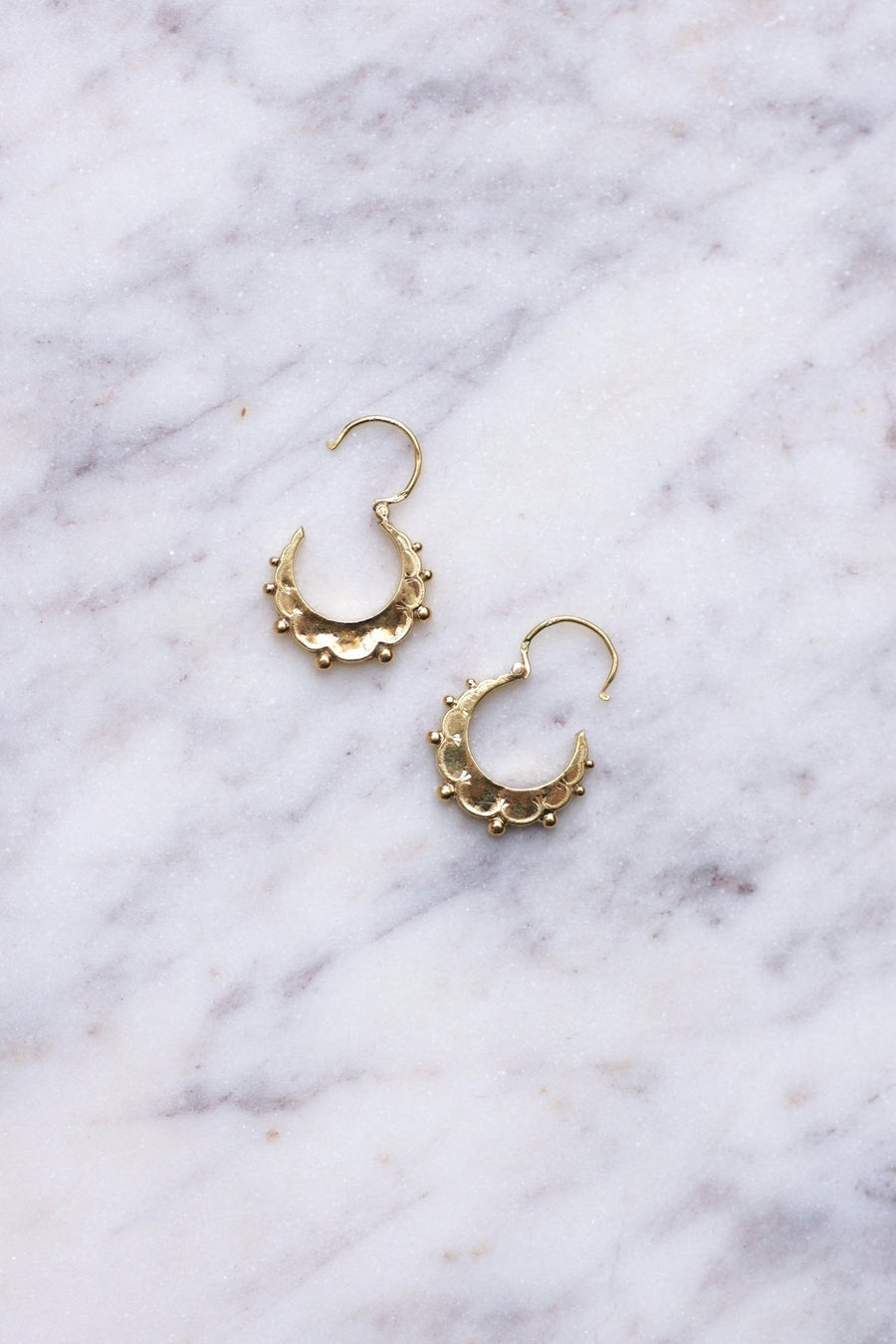 Antique gold creole earrings - Penelope Gallery