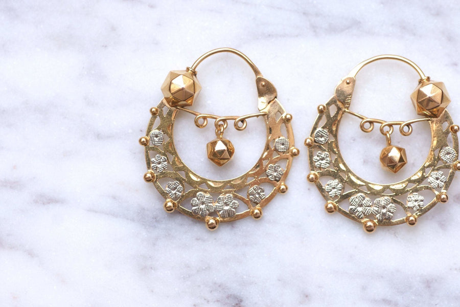 Savoyard Creole earrings in gold - Galerie Pénélope