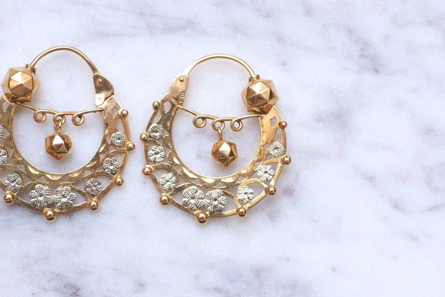 Savoyard Creole earrings in gold - Galerie Pénélope