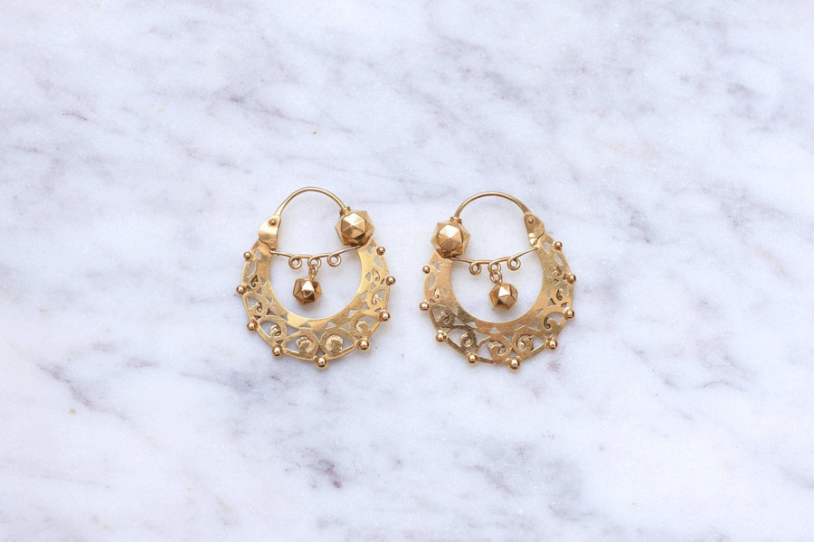 Savoyard Creole earrings in gold - Galerie Pénélope