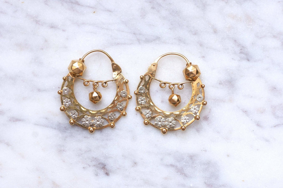 Savoyard Creole earrings in gold - Galerie Pénélope