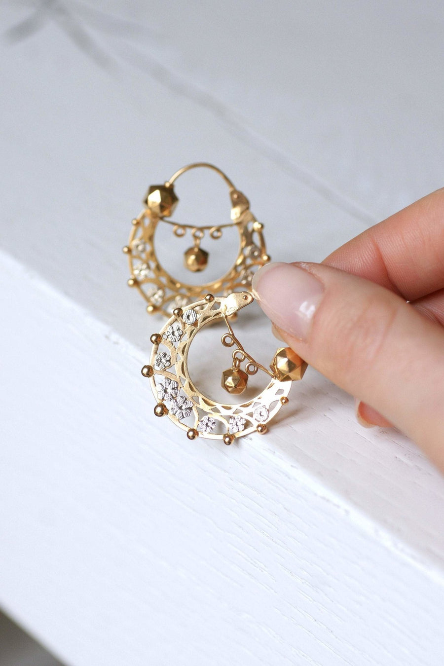 Savoyard Creole earrings in gold - Galerie Pénélope