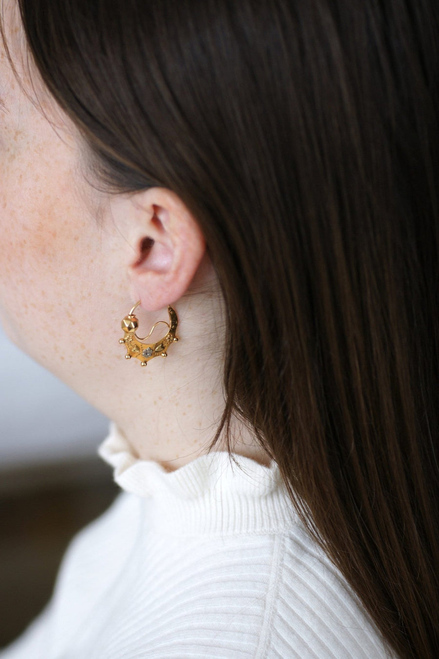 Savoyarde creole earrings in yellow gold - Galerie Pénélope