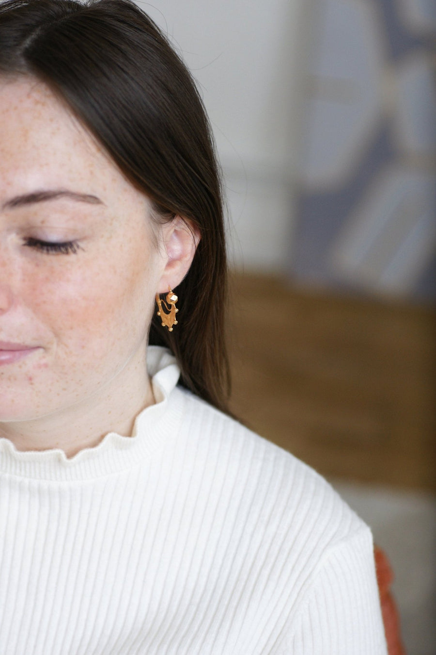 Savoyarde creole earrings in yellow gold - Galerie Pénélope