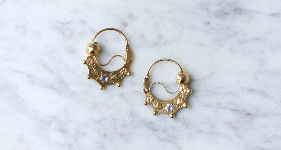 Savoyarde creole earrings in yellow gold - Galerie Pénélope