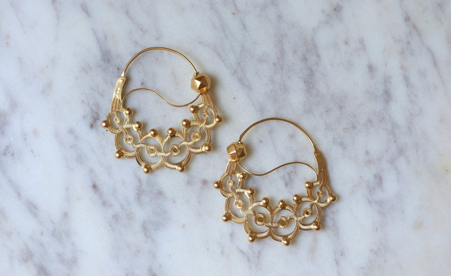 Gold creole earrings from Savoy - Penelope Gallery