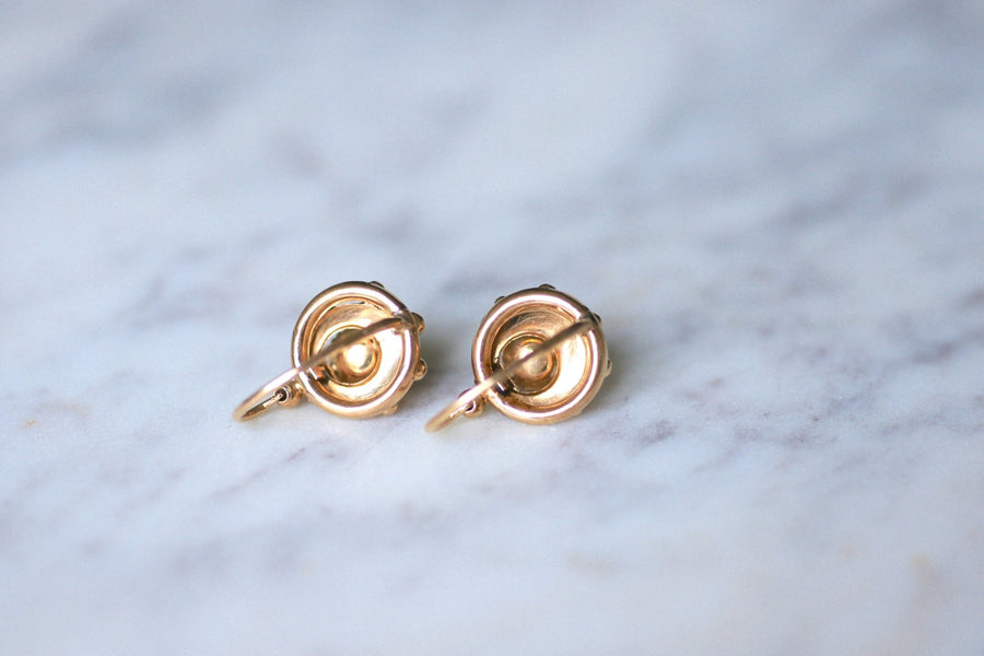 Antique corolla sleeper earrings in rose gold - Penelope Gallery