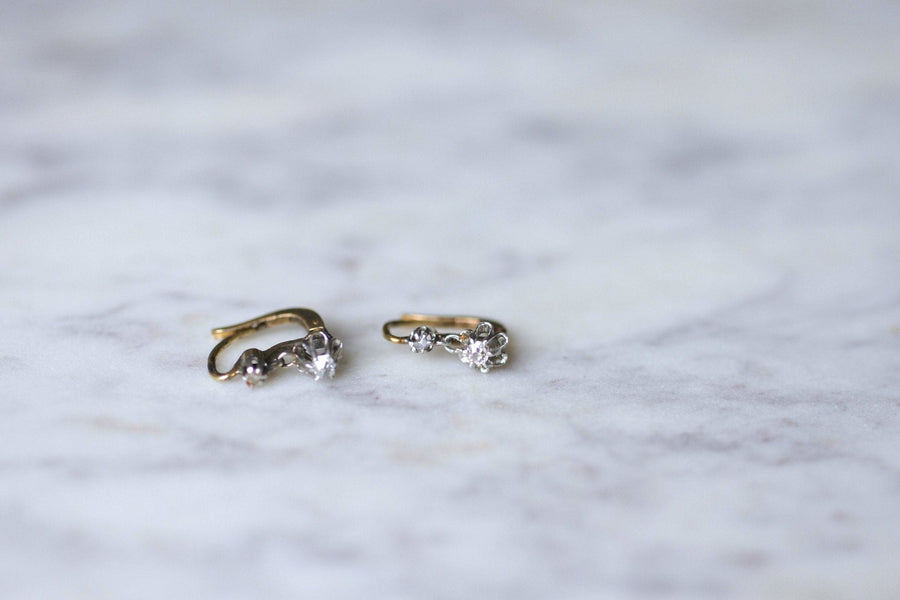 Antique diamond sleeper earrings - Penelope Gallery