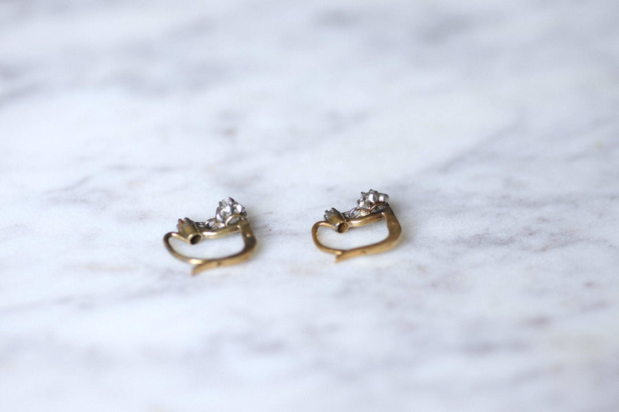 Antique diamond sleeper earrings - Penelope Gallery