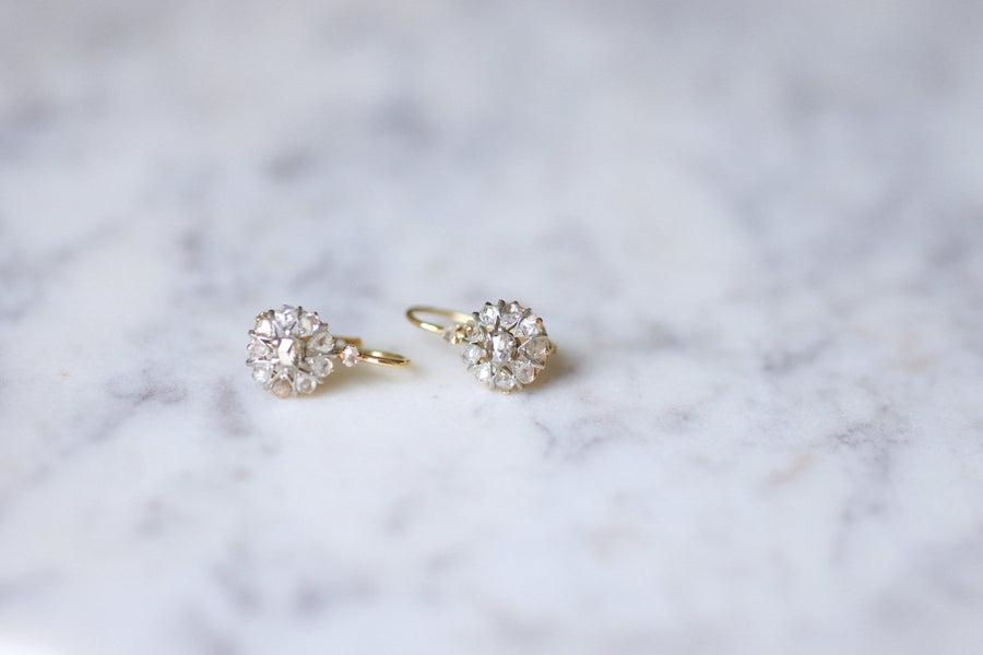 Antique gold, silver and diamond earrings - Galerie Pénélope