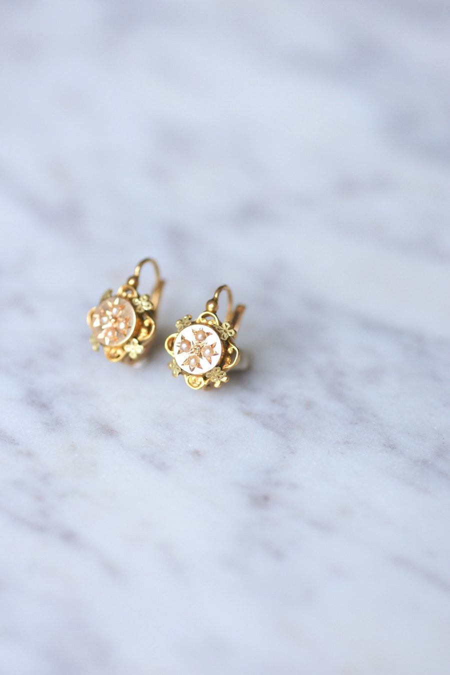 Antique Rose Gold Sleeper Earrings - Penelope Gallery