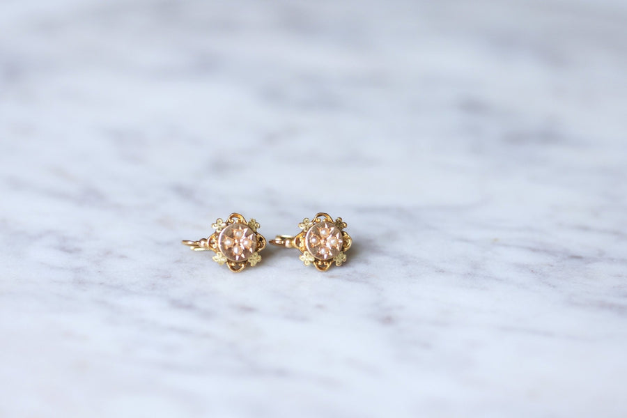 Antique Rose Gold Sleeper Earrings - Penelope Gallery