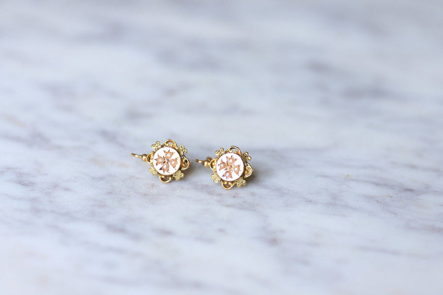 Antique Rose Gold Sleeper Earrings - Penelope Gallery