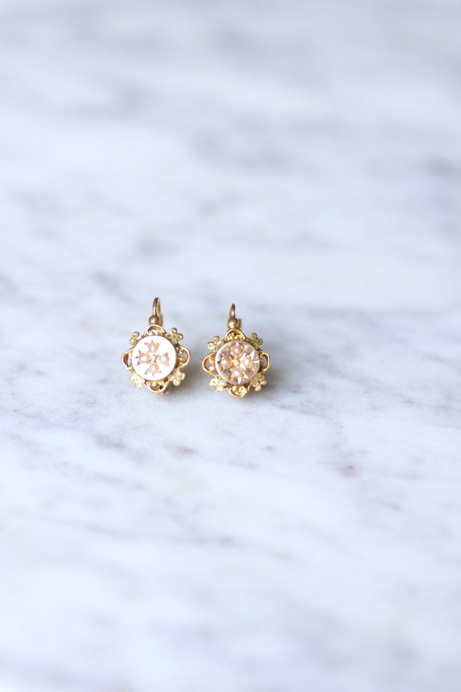Antique Rose Gold Sleeper Earrings - Penelope Gallery