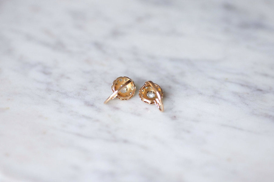 Antique daisy earrings with diamonds - Penelope Gallery