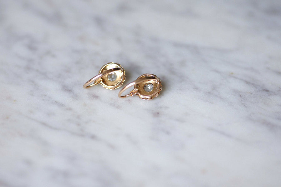 Antique daisy earrings with diamonds - Penelope Gallery
