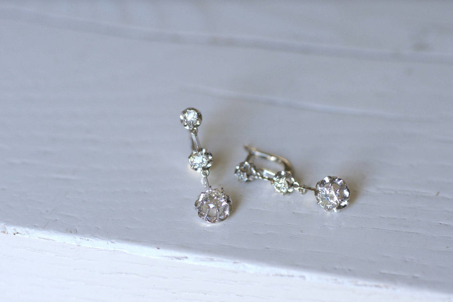 Art Deco diamond earrings - Penelope Gallery