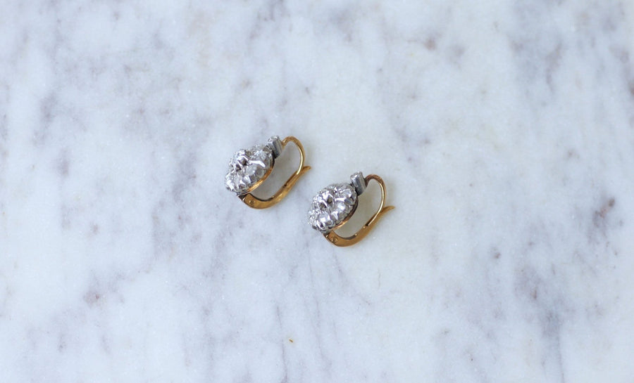 Dormeuses marguerite diamant earrings - Galerie Pénélope