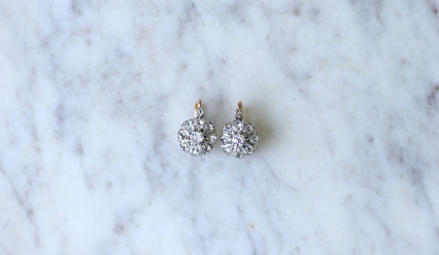 Dormeuses marguerite diamant earrings - Galerie Pénélope