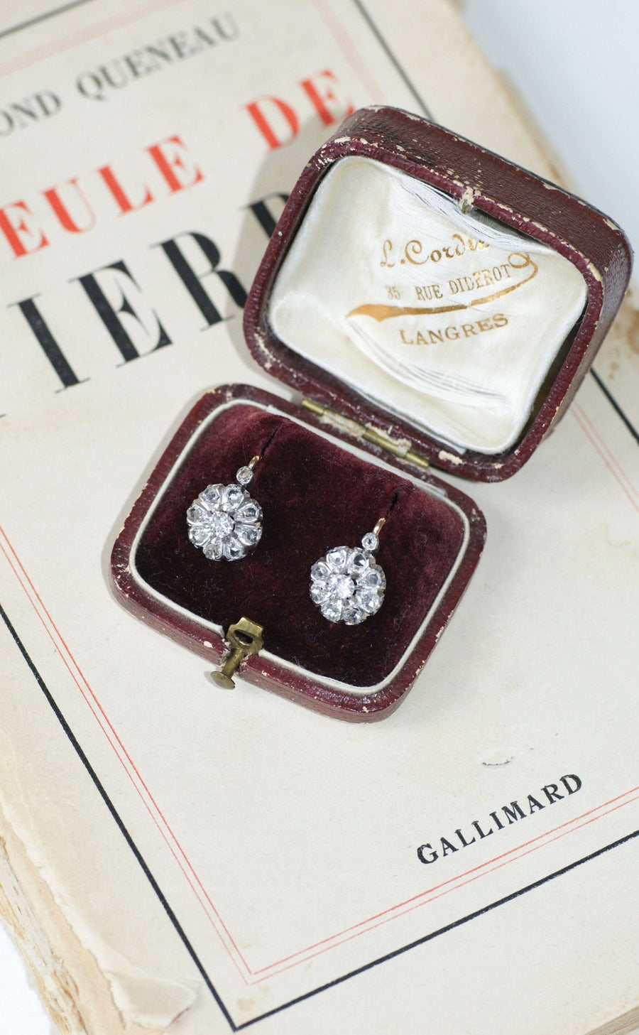 Dormeuses marguerite diamant earrings - Galerie Pénélope