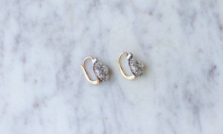 Dormeuses marguerite diamant earrings - Galerie Pénélope
