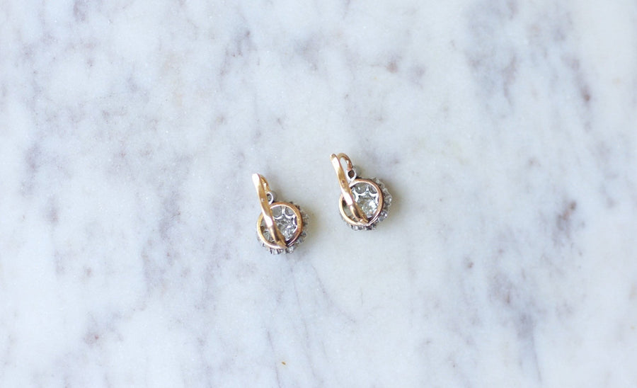 Dormeuses marguerite diamant earrings - Galerie Pénélope