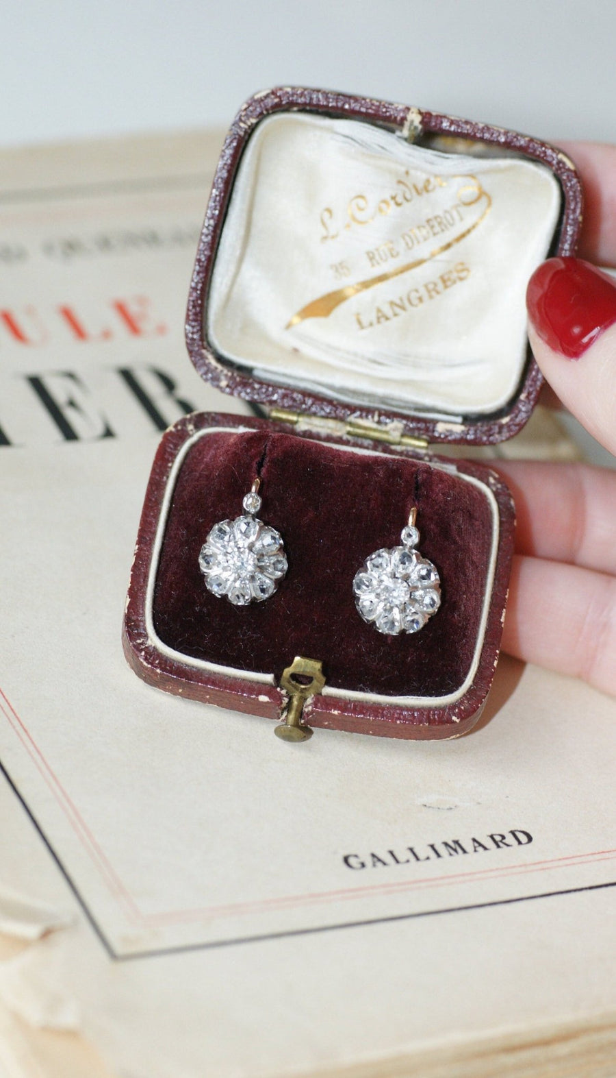 Dormeuses marguerite diamant earrings - Galerie Pénélope