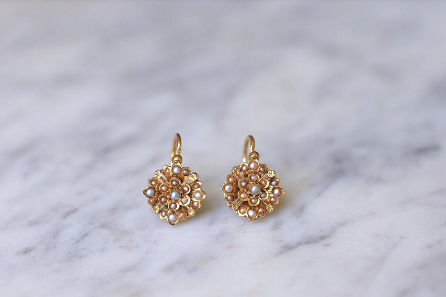 Fine pearl flower earrings - Galerie Pénélope