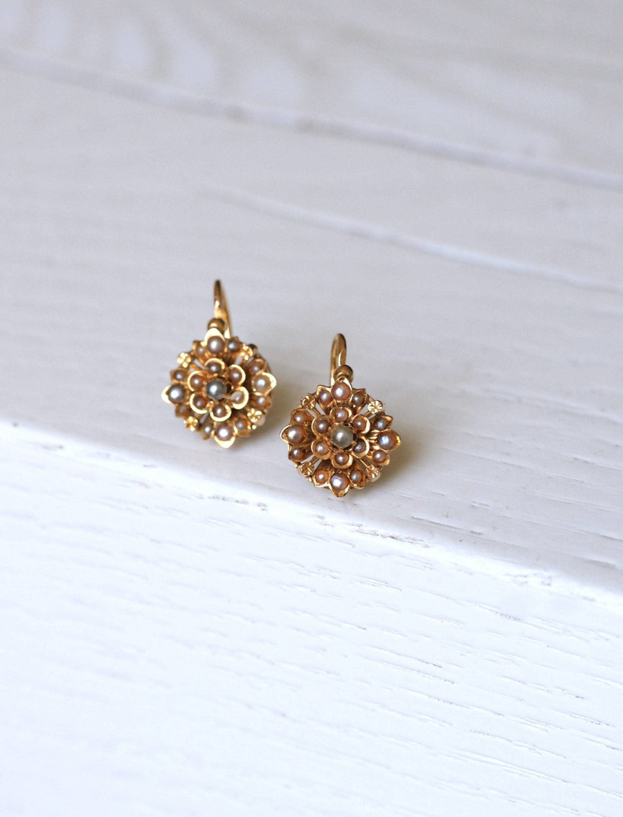 Fine pearl flower earrings - Galerie Pénélope
