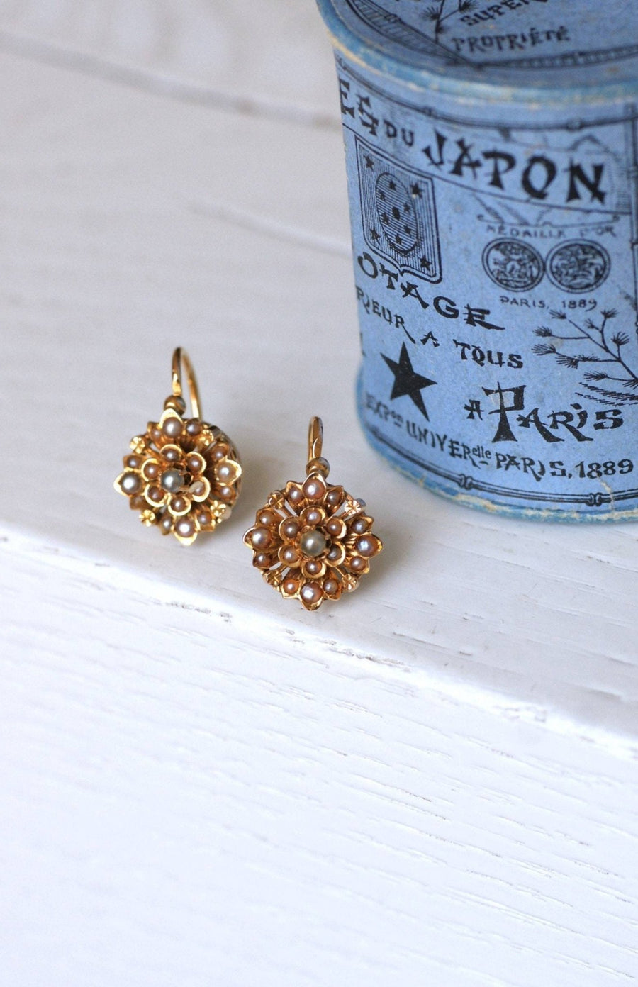 Fine pearl flower earrings - Galerie Pénélope