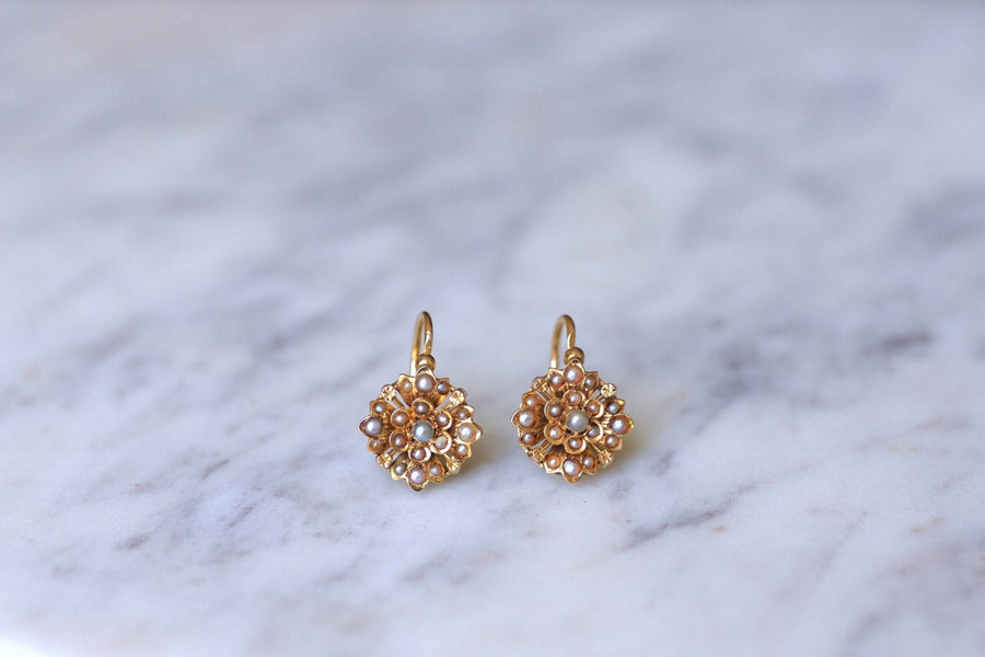 Fine pearl flower earrings - Galerie Pénélope