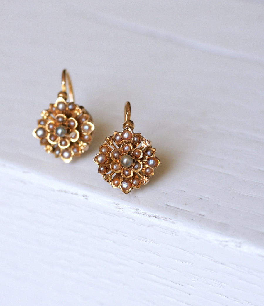 Fine pearl flower earrings - Galerie Pénélope