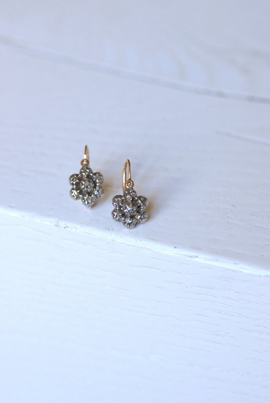Gold, silver and diamond earrings - Galerie Pénélope