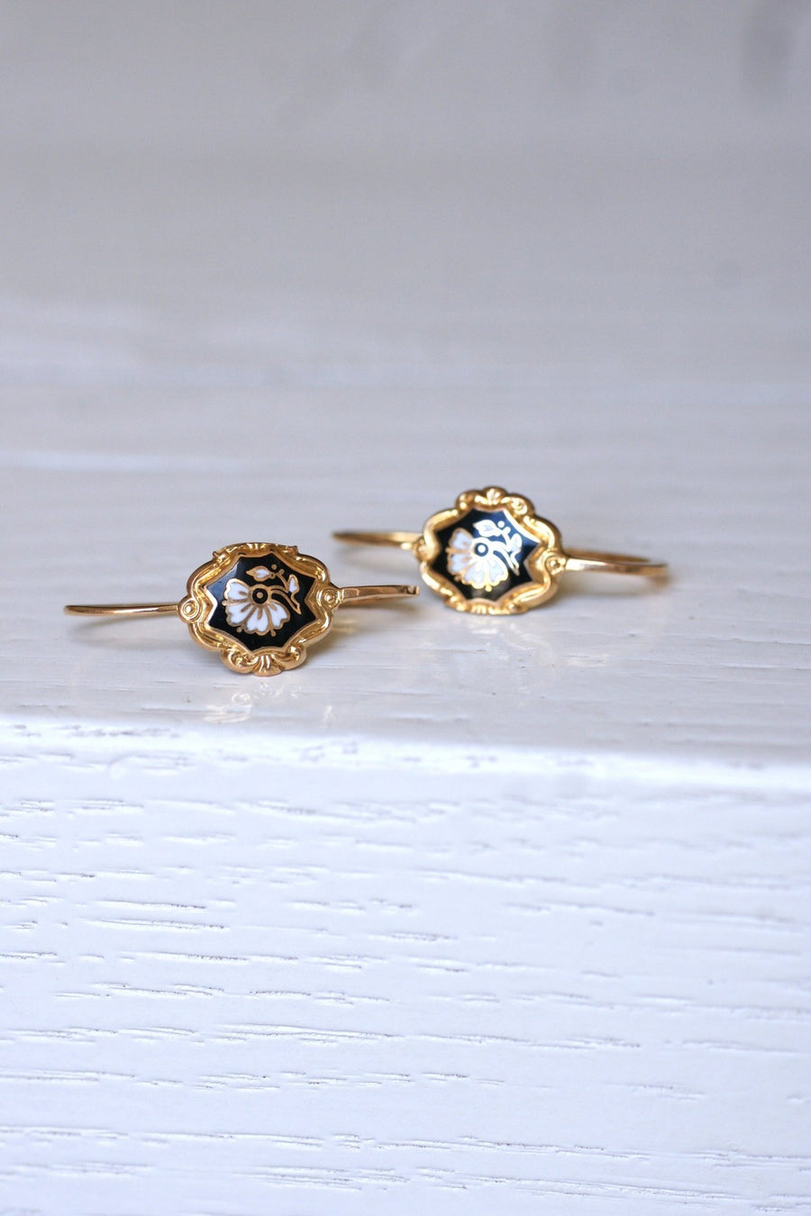 Gold and enamel fish earrings - Penelope Gallery