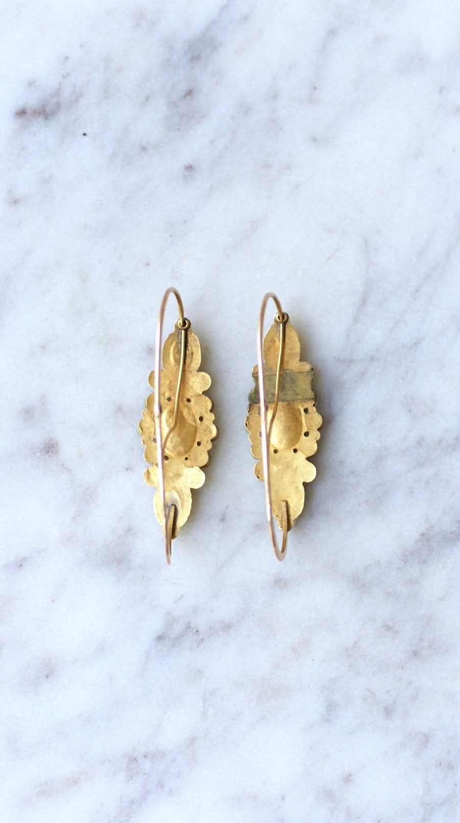 Gold and rhinestone Poissardes earrings - Galerie Pénélope