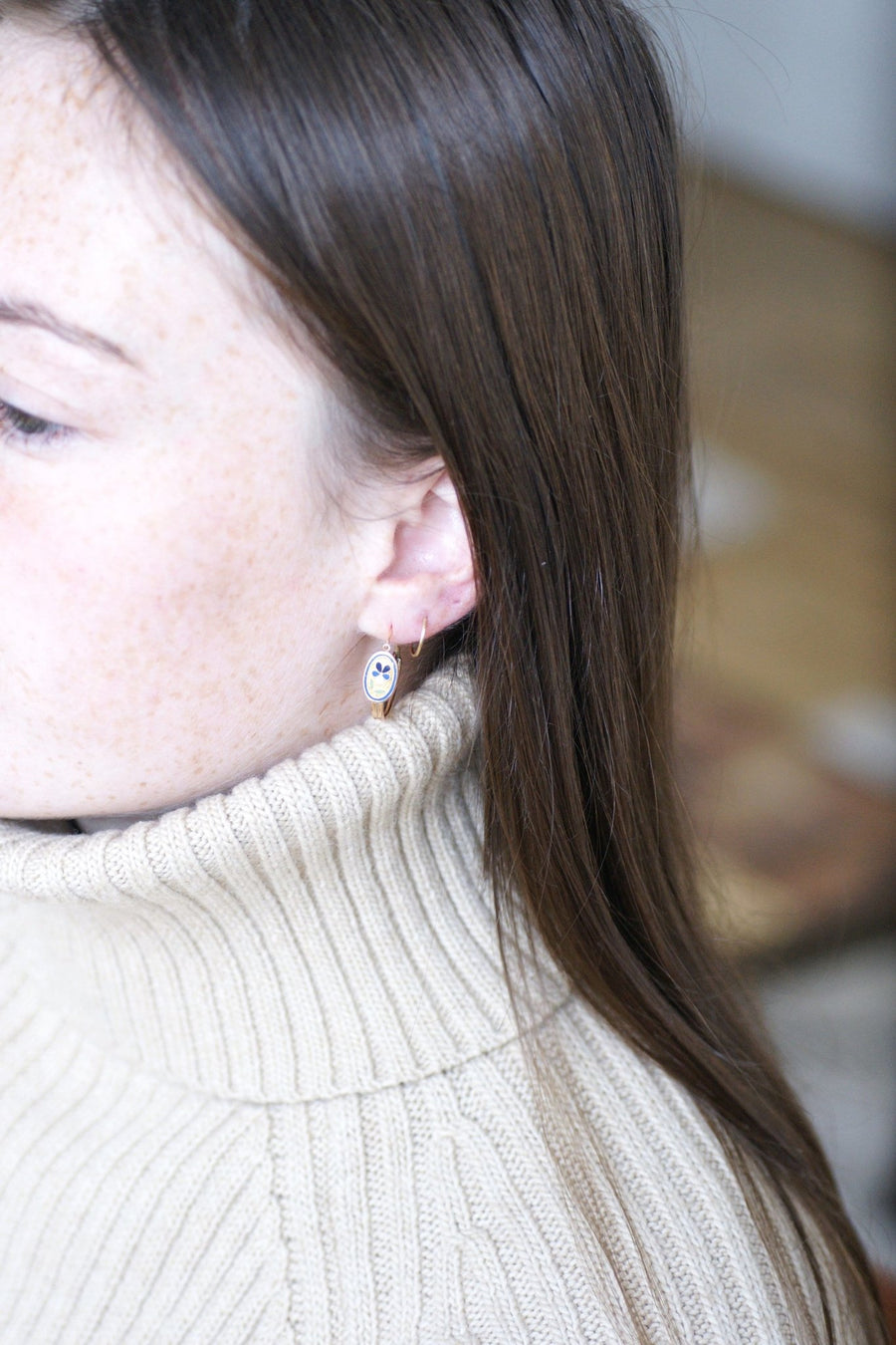 Enamel flower earrings - Penelope Gallery