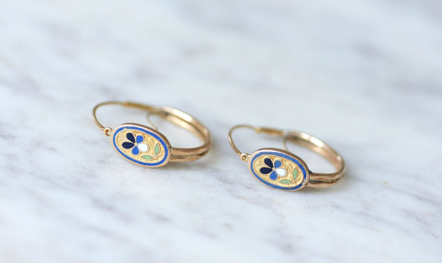 Enamel flower earrings - Penelope Gallery